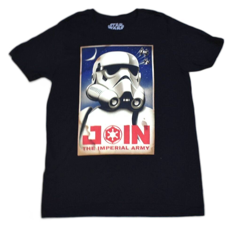Star Wars Stormtrooper Black Graphic T-Shirt Size Large Cotton Tee